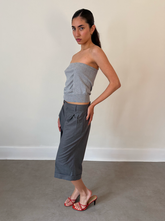 2000s gucci grey wool tailored shorts