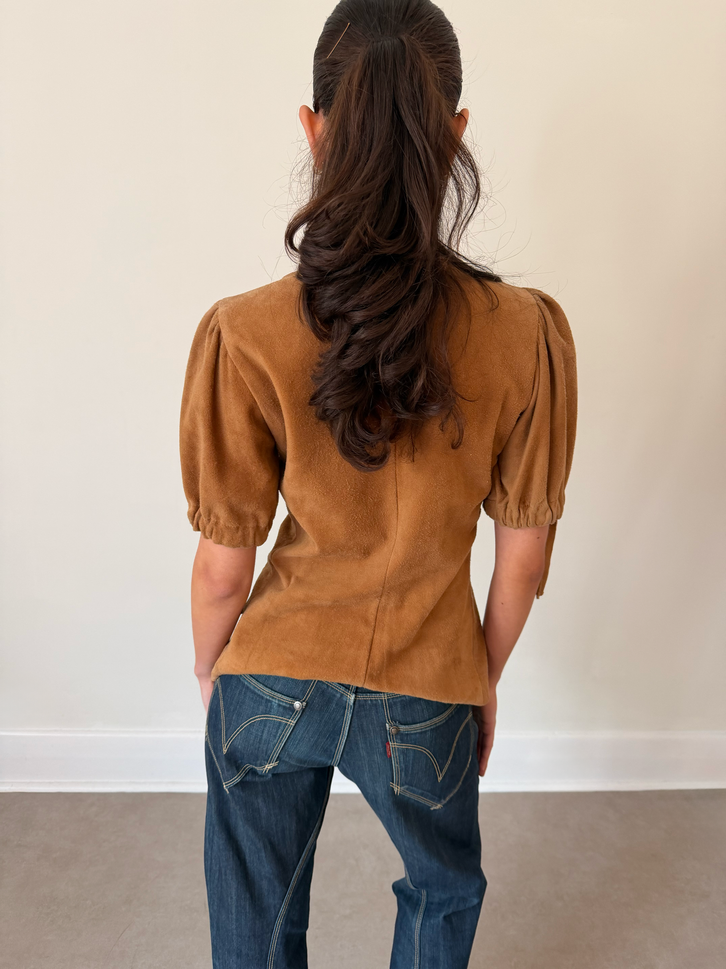 miu miu ss 1993 suede blouse