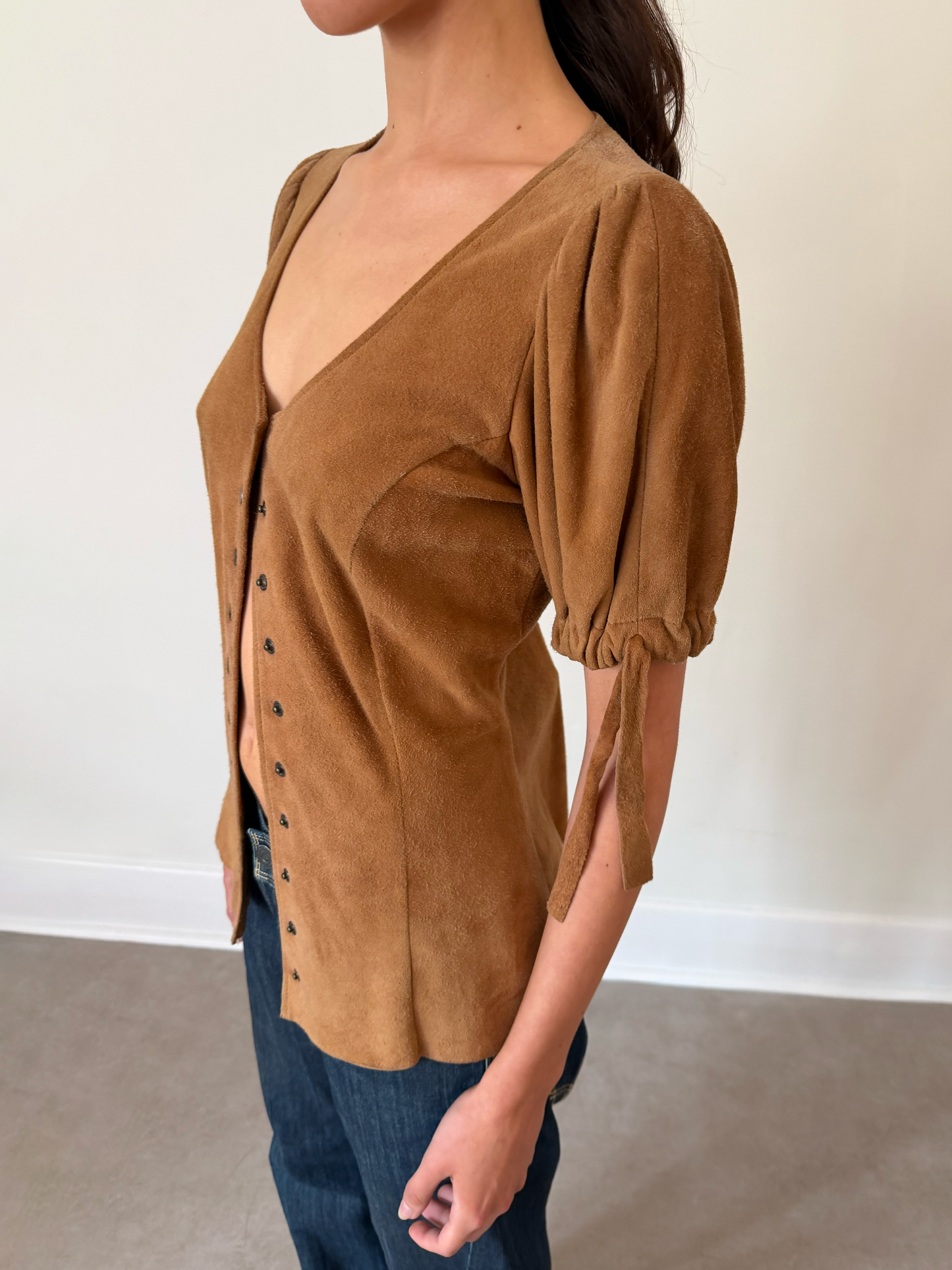 miu miu ss 1993 suede blouse