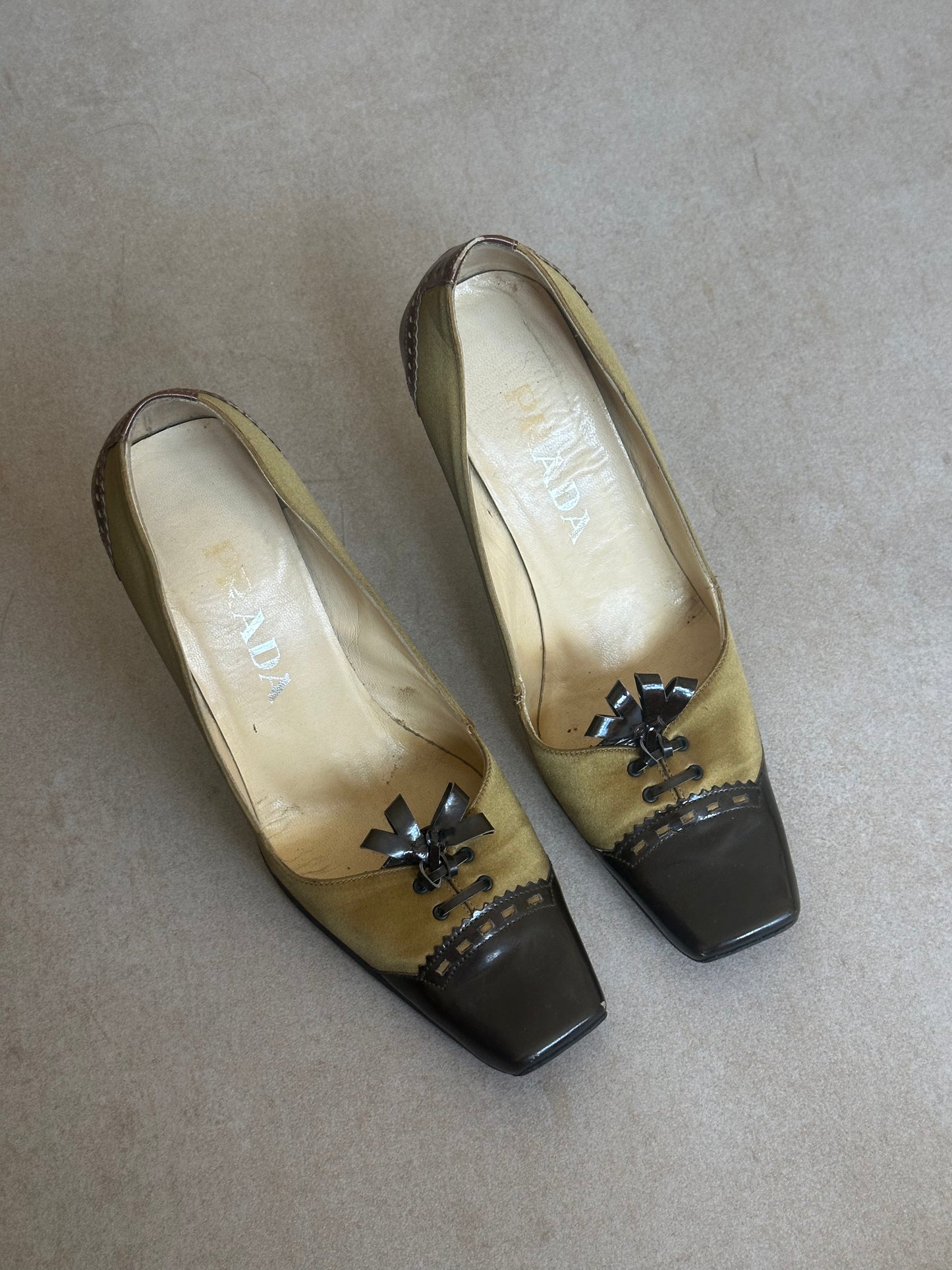 prada fw 1999 silk heels