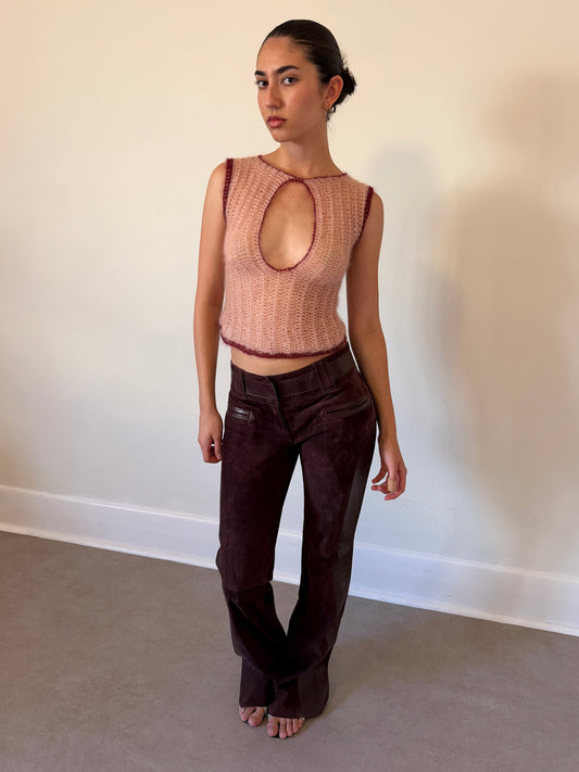 eina mohair tank (lace pink + burgundy)