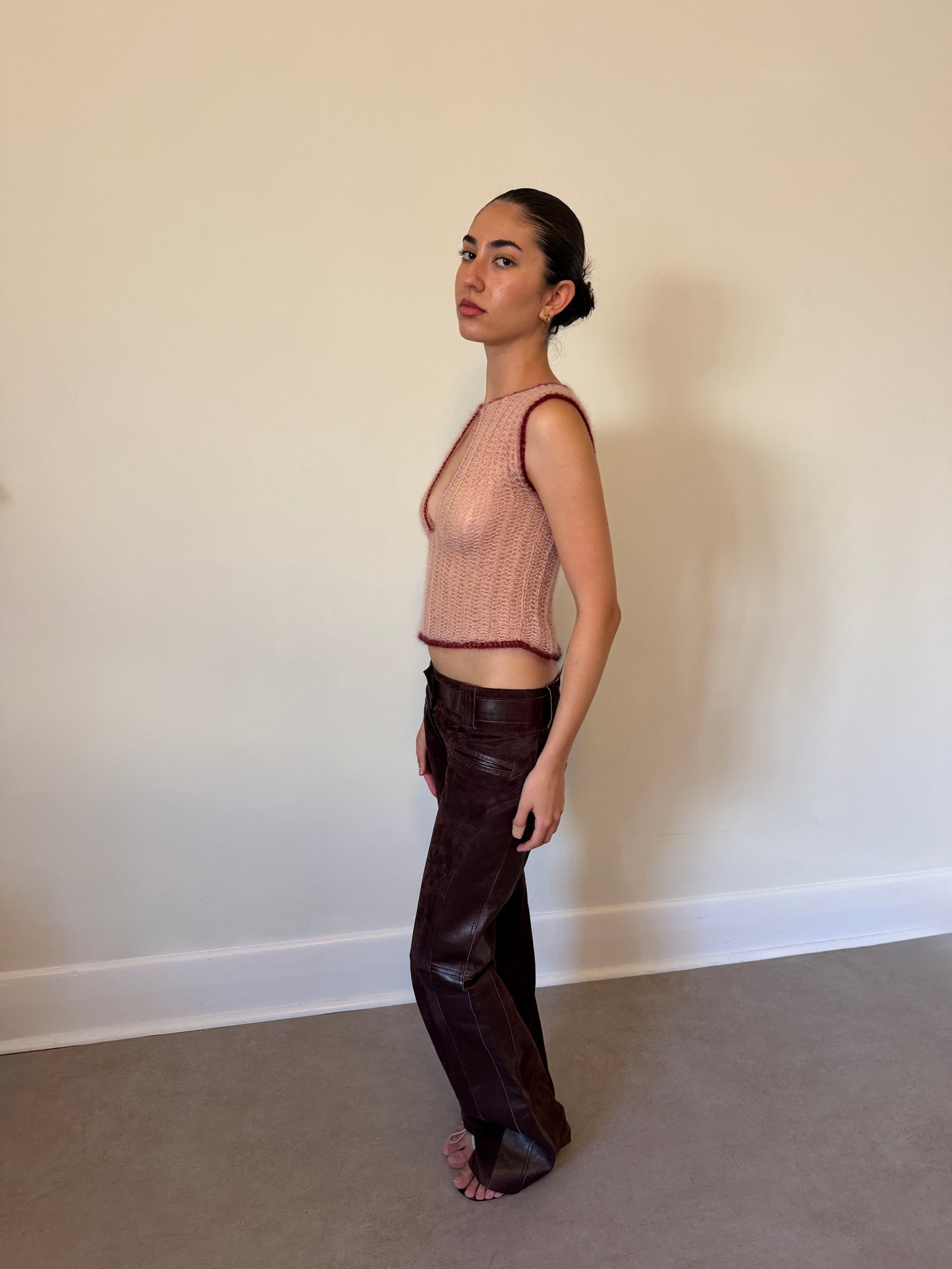 eina mohair tank (lace pink + burgundy)