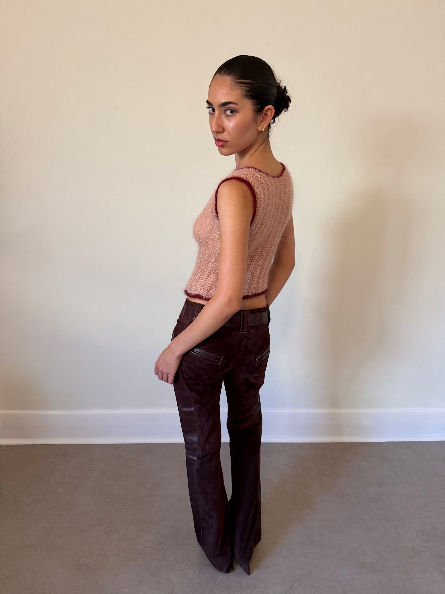 eina mohair tank (lace pink + burgundy)