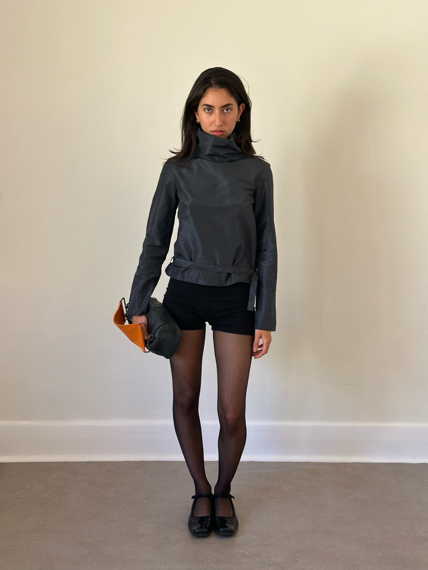 90s costume national silk turtleneck top