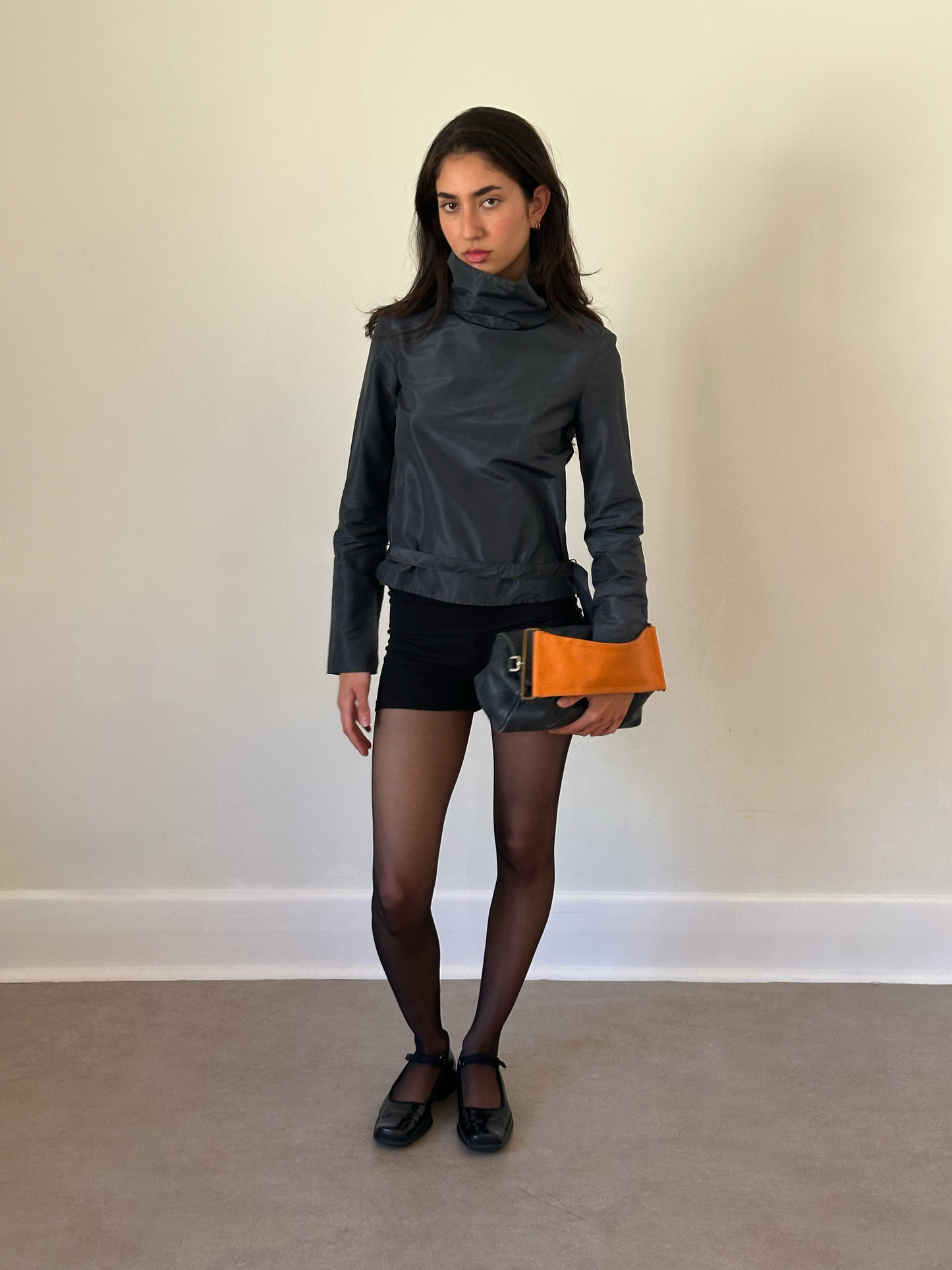 90s costume national silk turtleneck top
