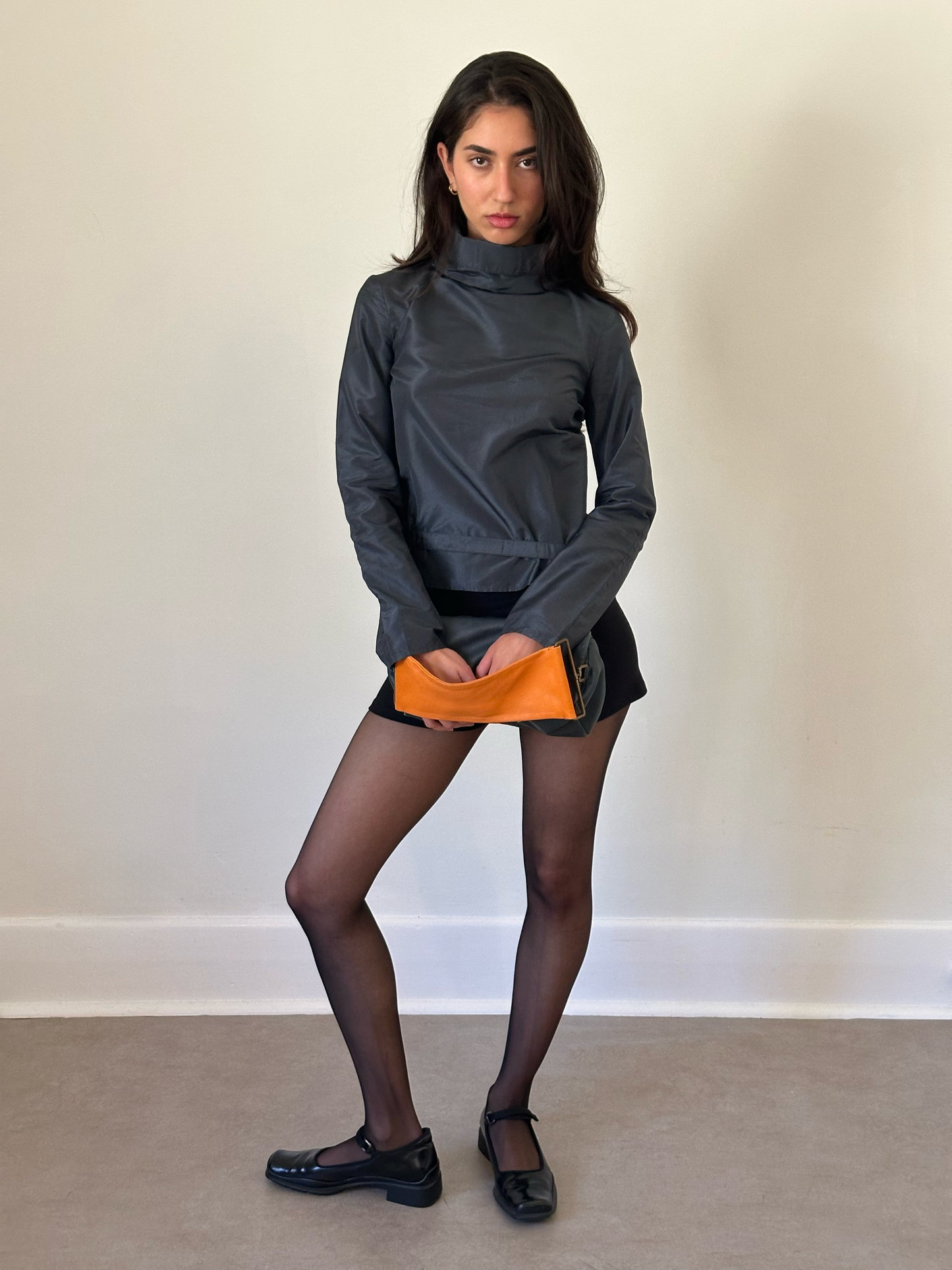 90s costume national silk turtleneck top