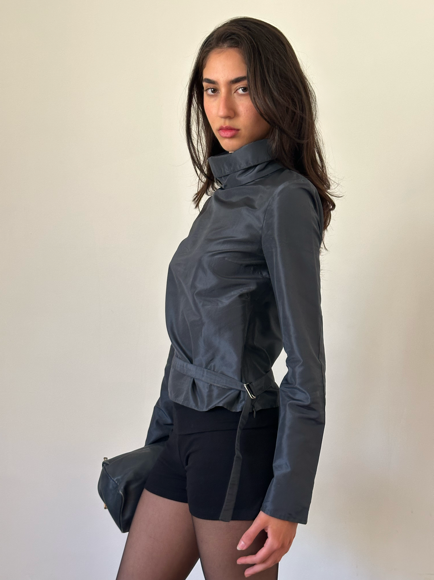 90s costume national silk turtleneck top