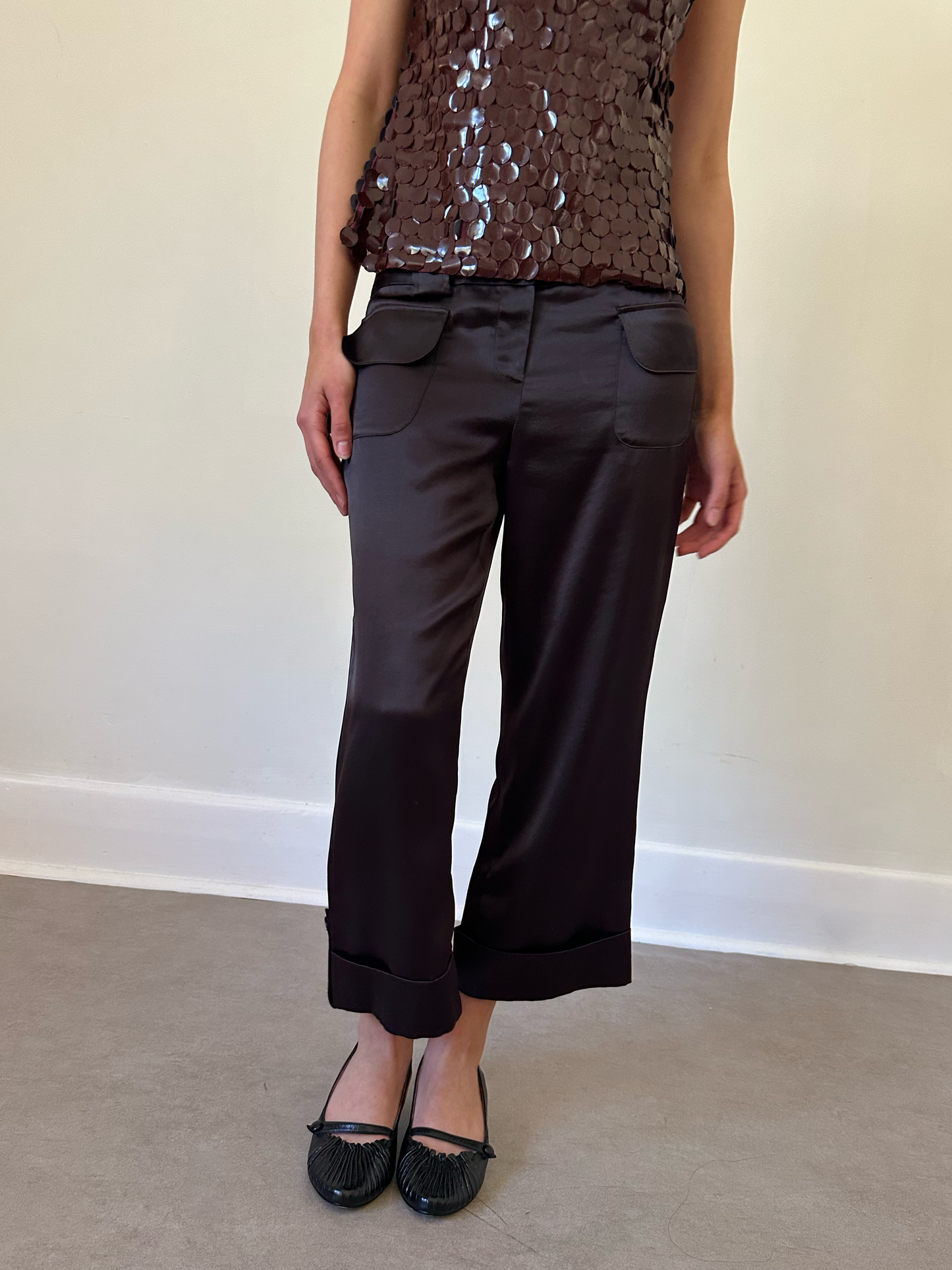 2000s nanette lepore silk-like capris