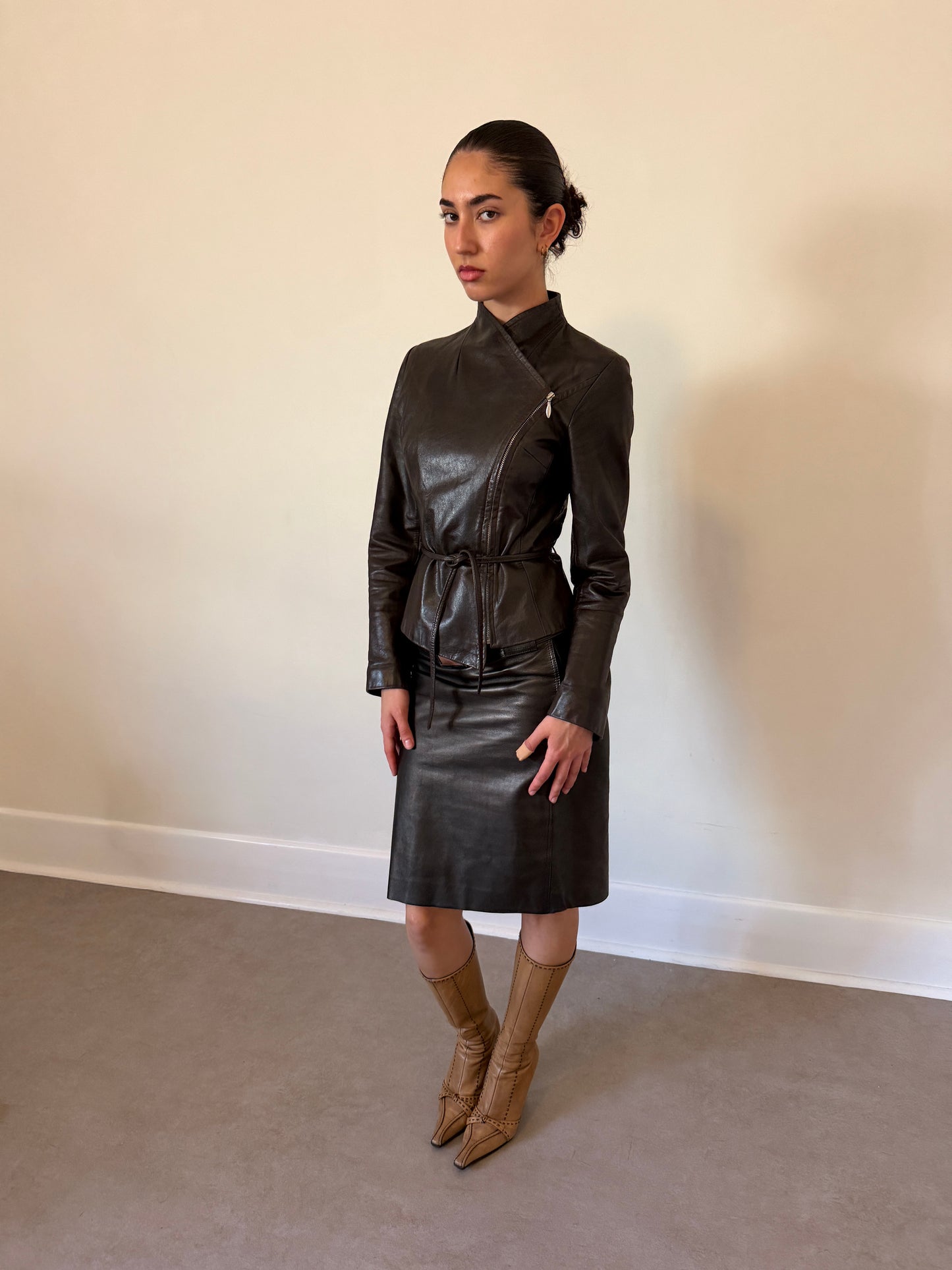 90s gucci by tom ford leather skirt