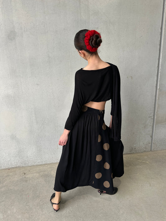 y's by yohji yamamoto polka dot skirt
