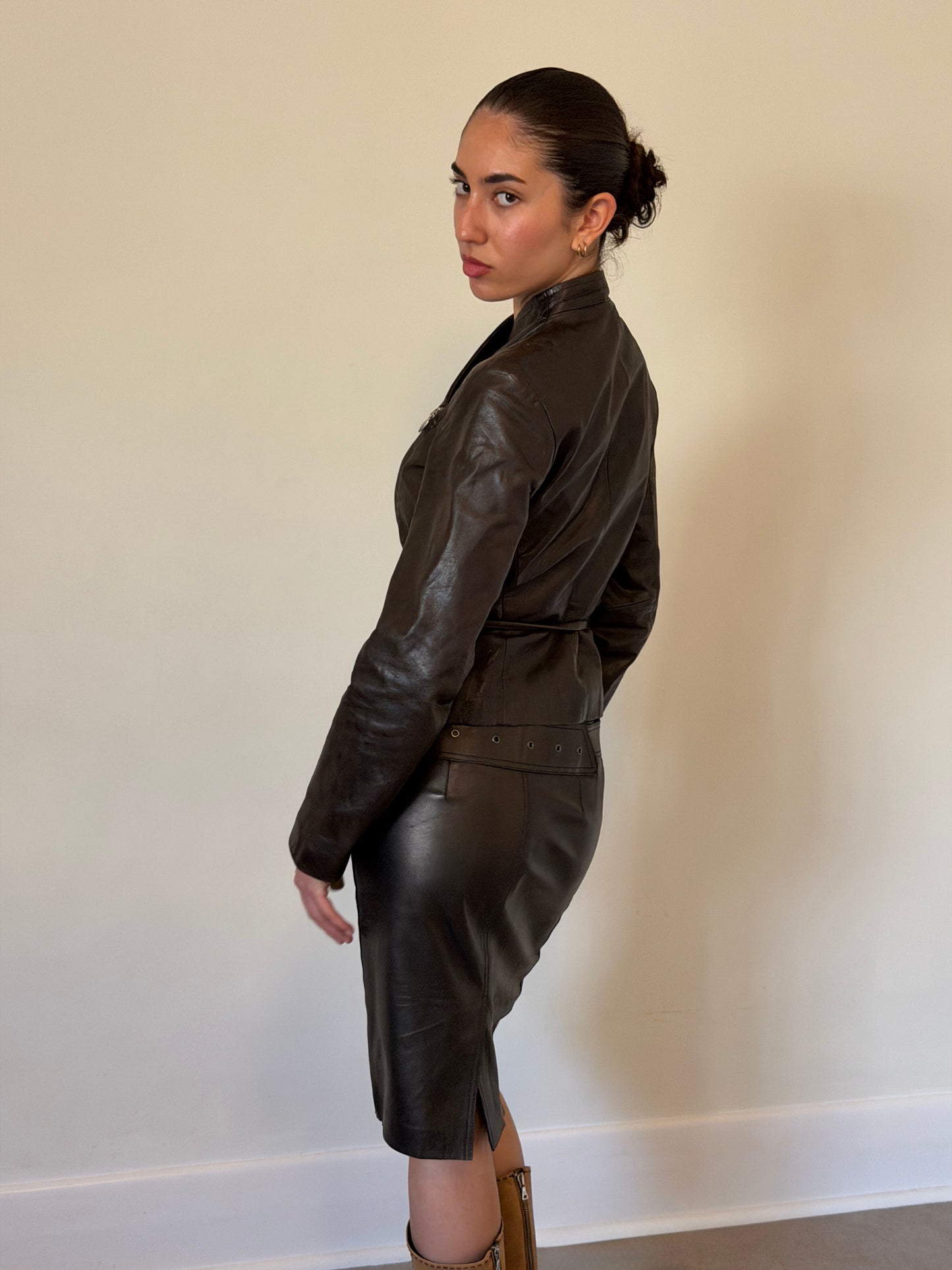 90s gucci by tom ford leather skirt