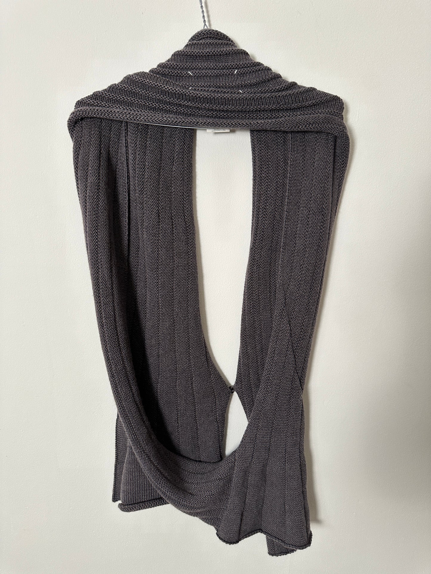 maison margiela grey open knit vest