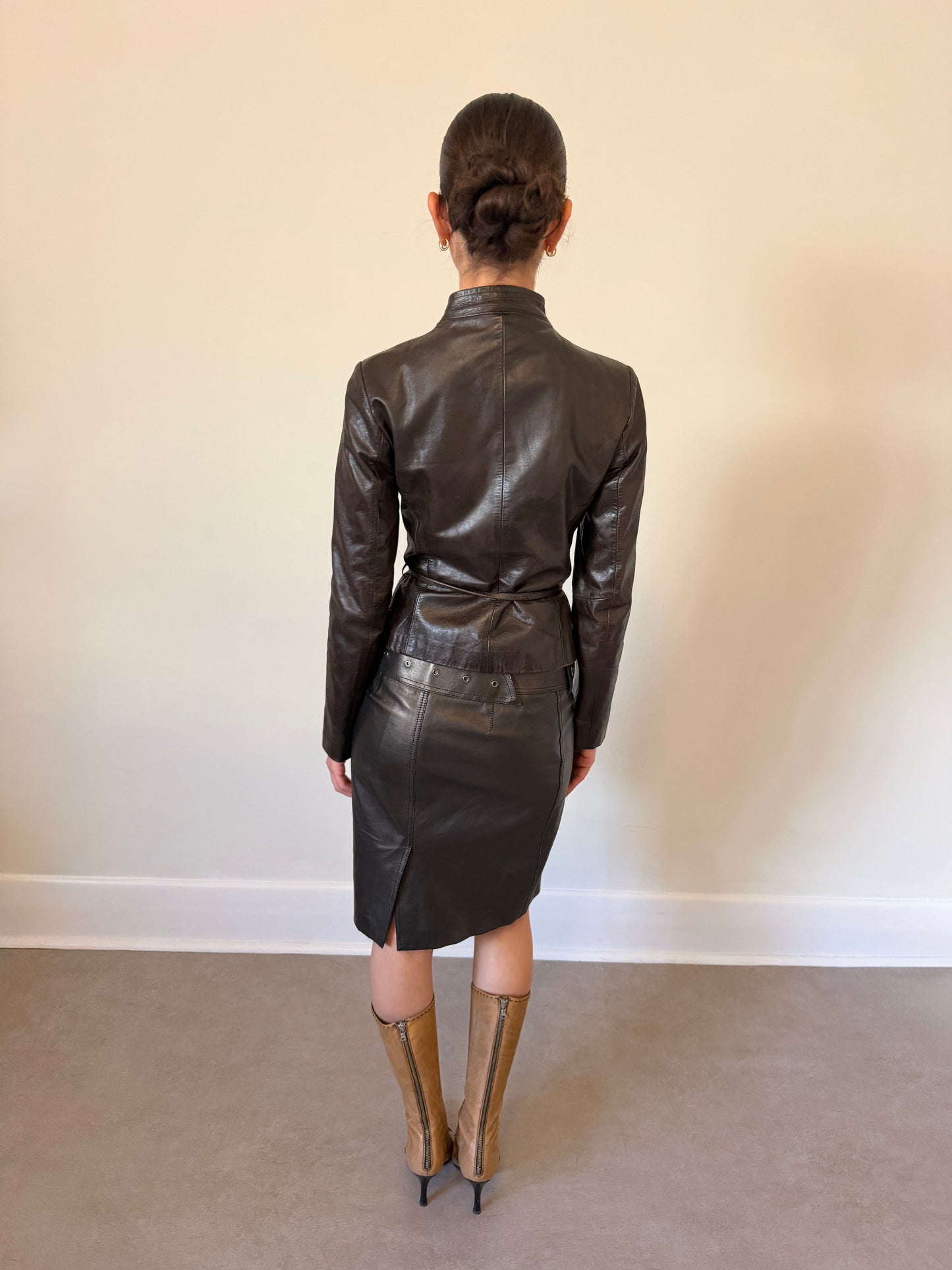 90s gucci by tom ford leather skirt
