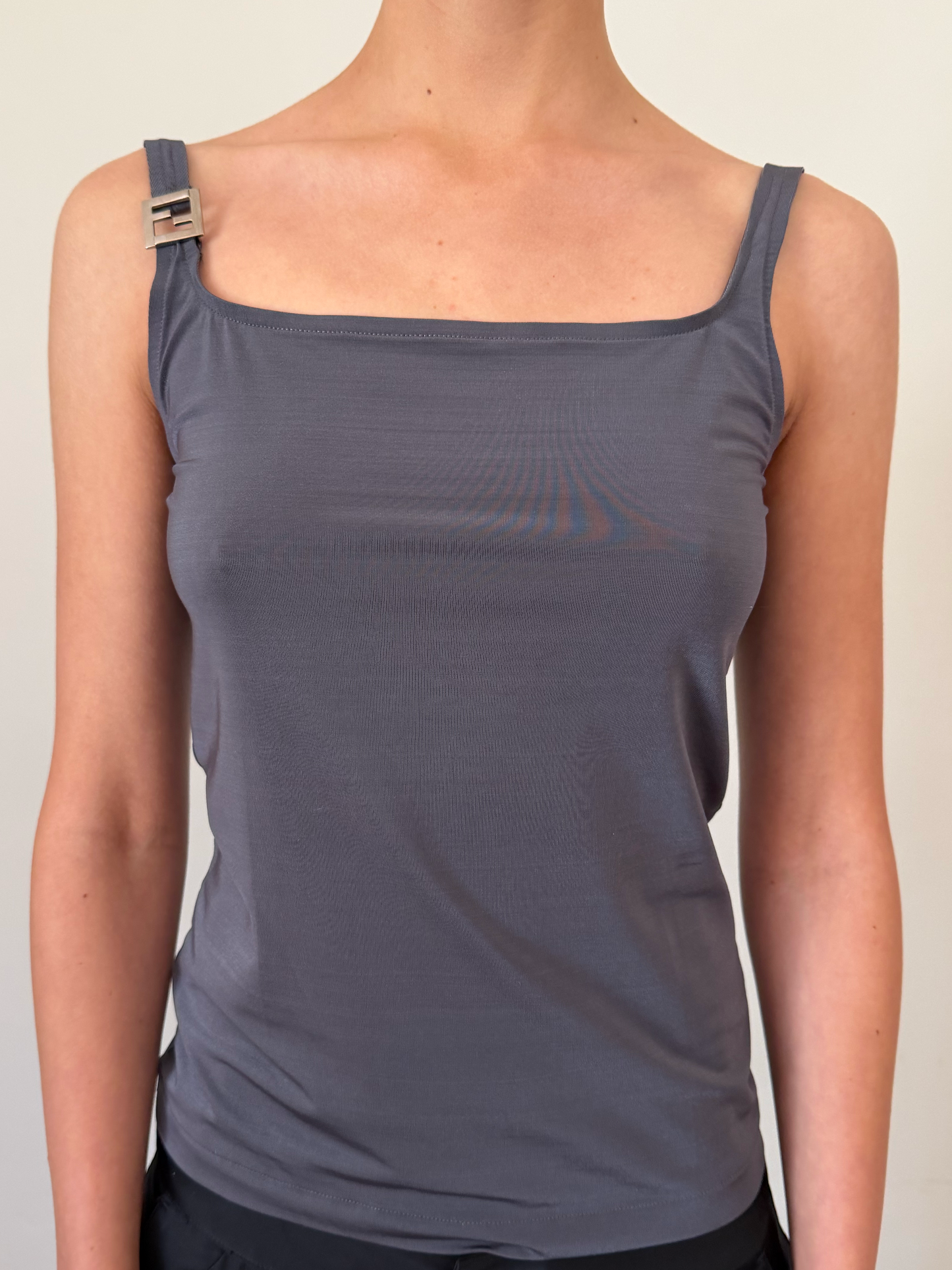 fendi bella hadid metal logo top