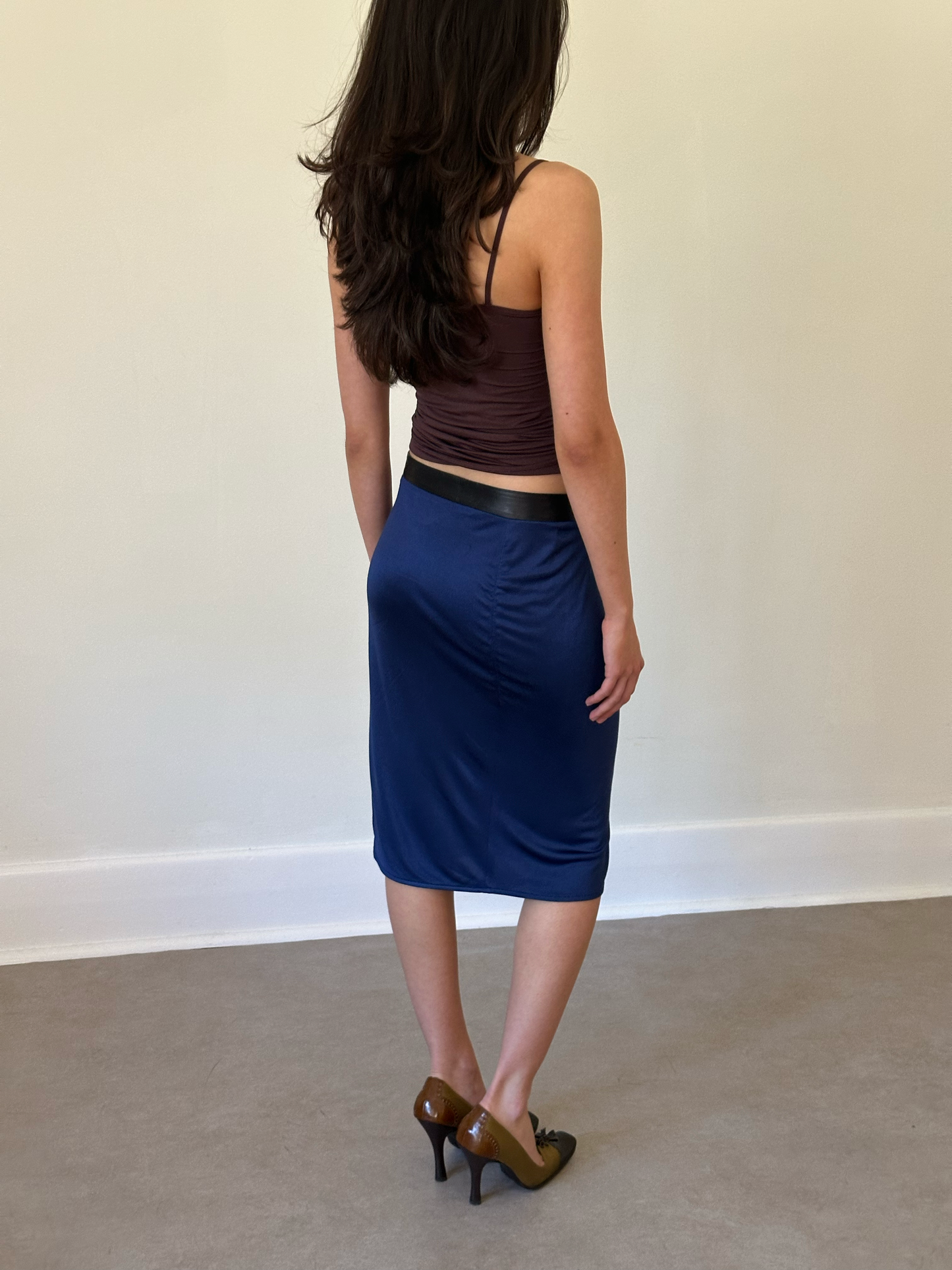 costume national navy skirt