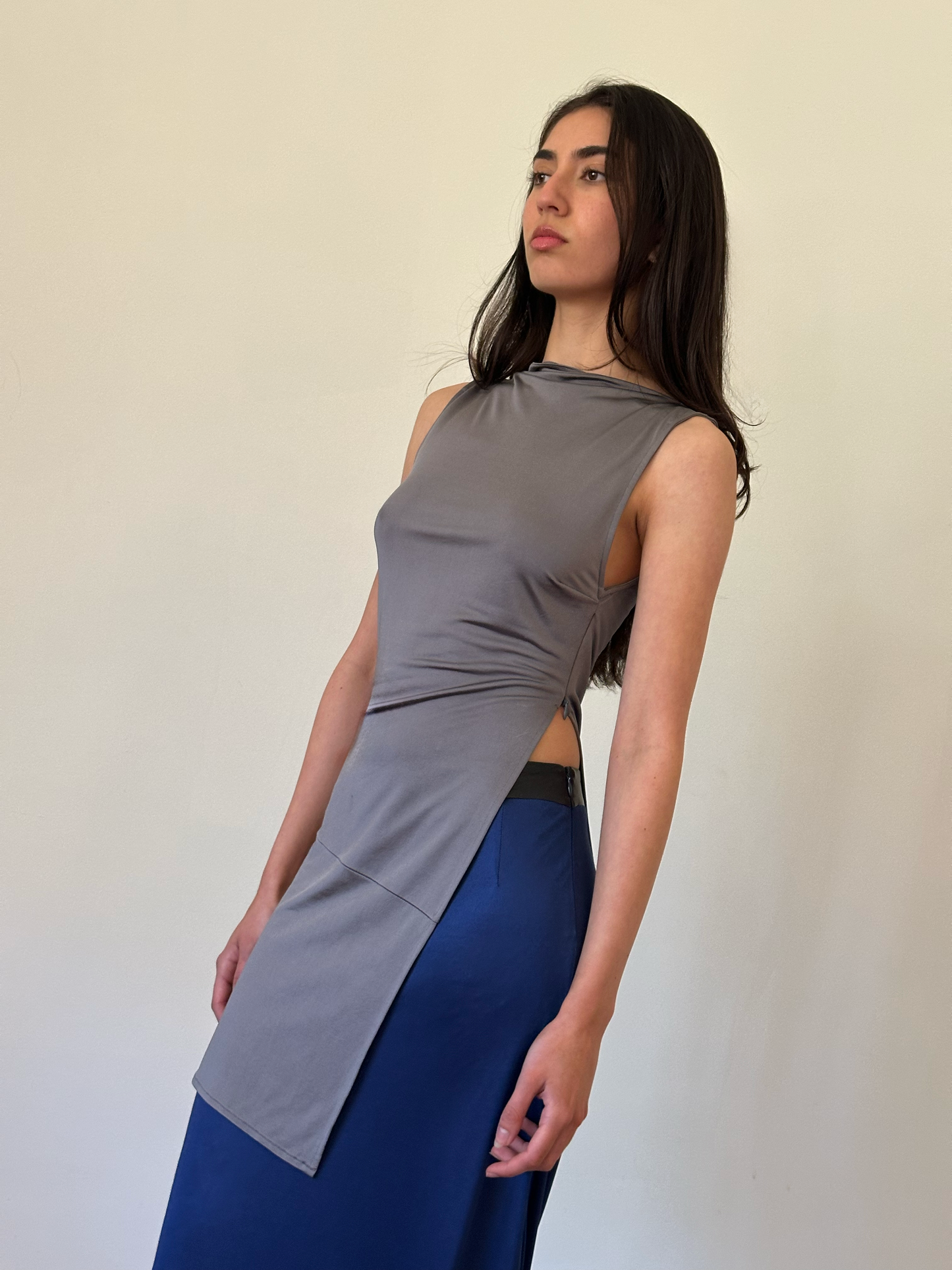 costume national grey tunic top