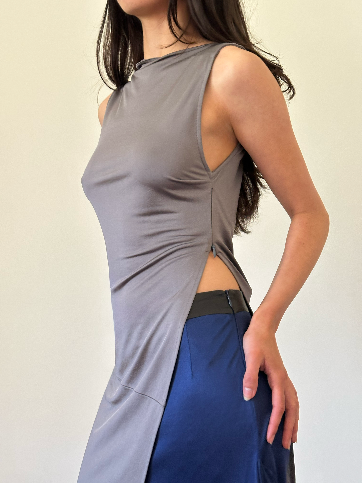 costume national grey tunic top