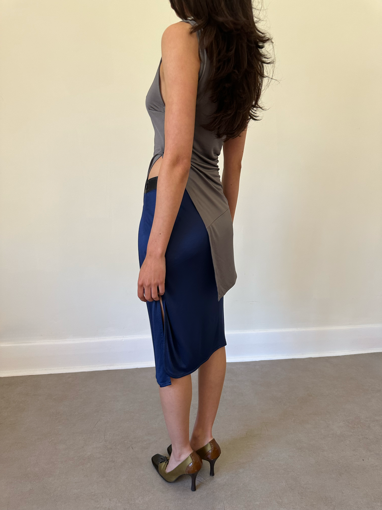 costume national grey tunic top