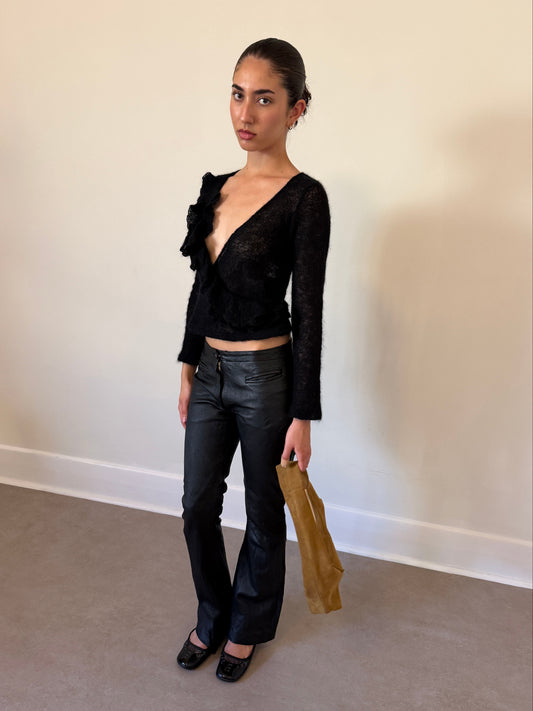 vintage wool ruffle top