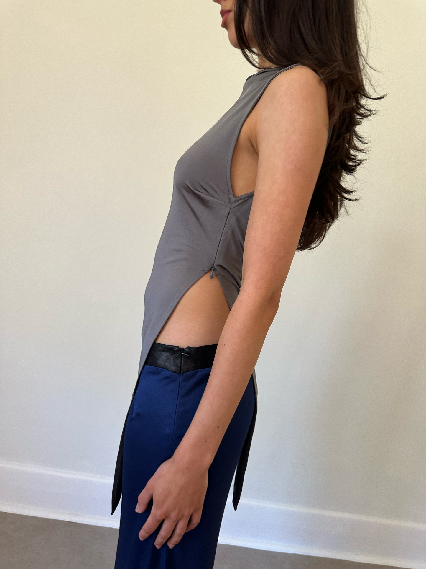 costume national grey tunic top