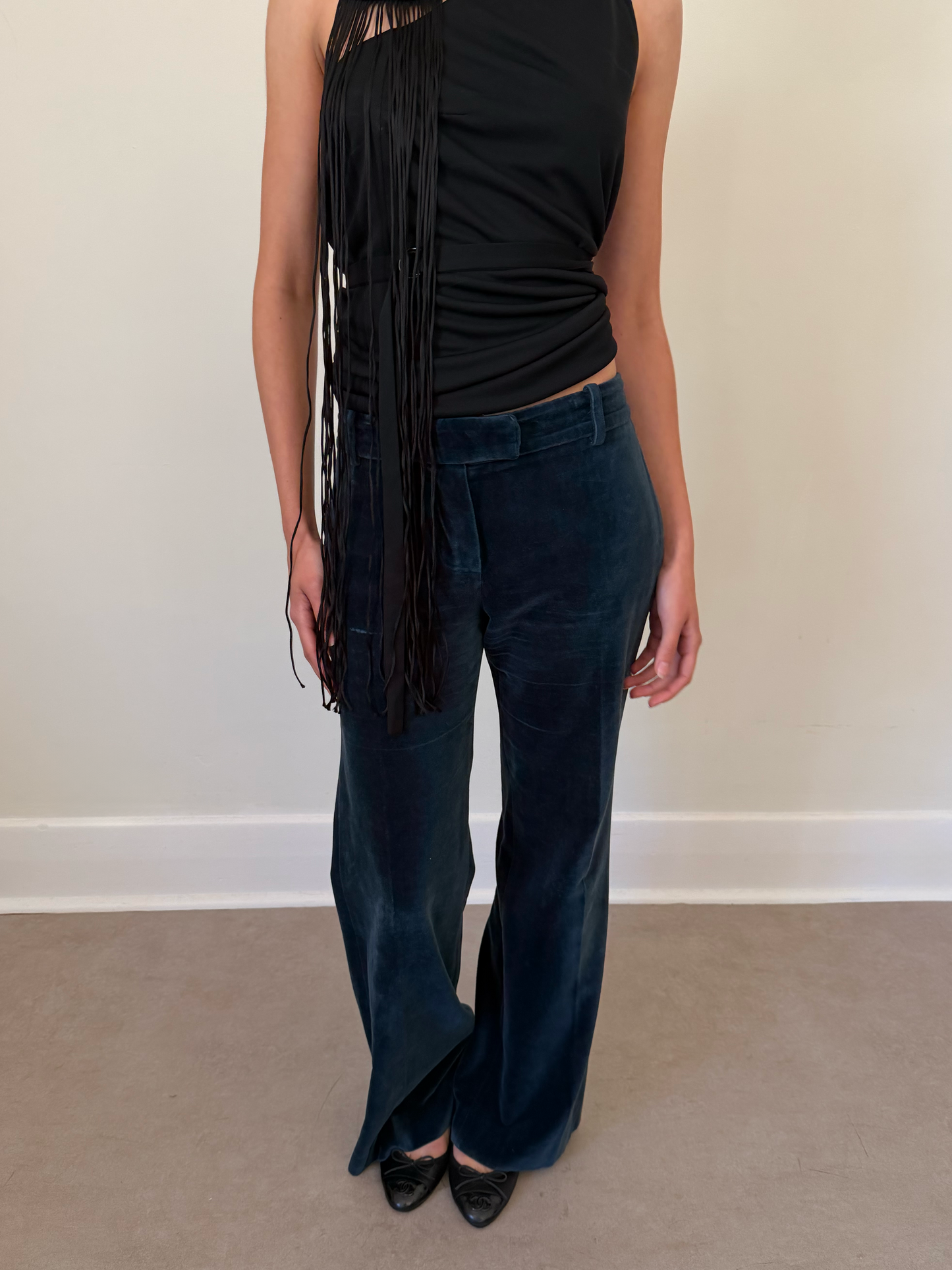 chloé fall 2004 velour bootcut pants