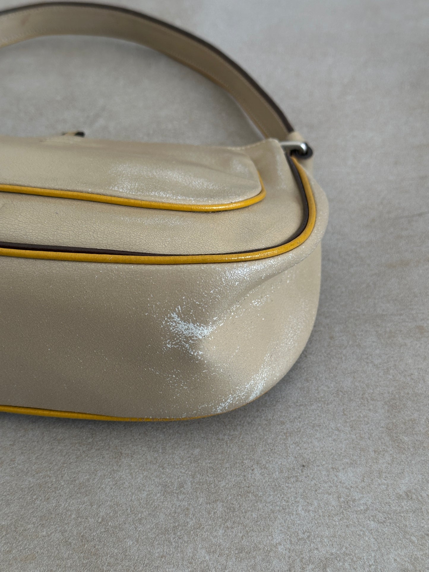 miu miu ss 1999 beige leather shoulder bag
