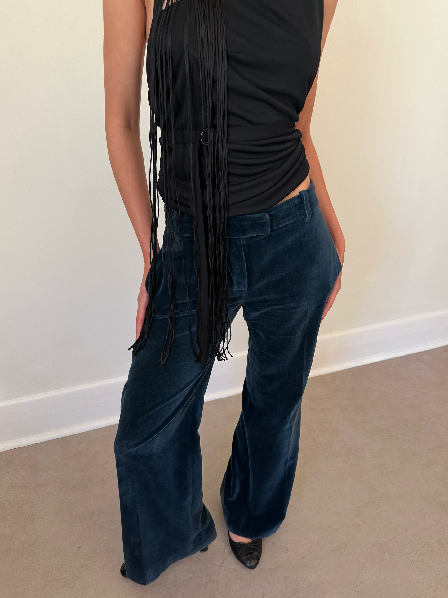 chloé fall 2004 velour bootcut pants