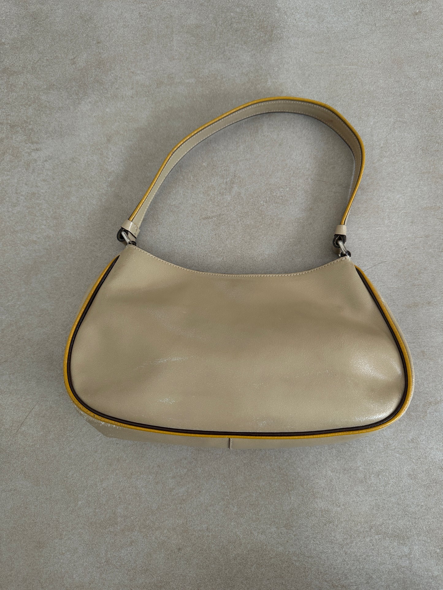 miu miu ss 1999 beige leather shoulder bag