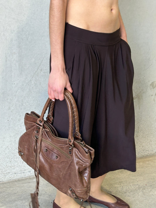 vintage brown wide leg capris
