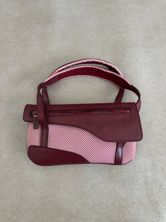 miu miu ss 2000 mesh + leather shoulder bag