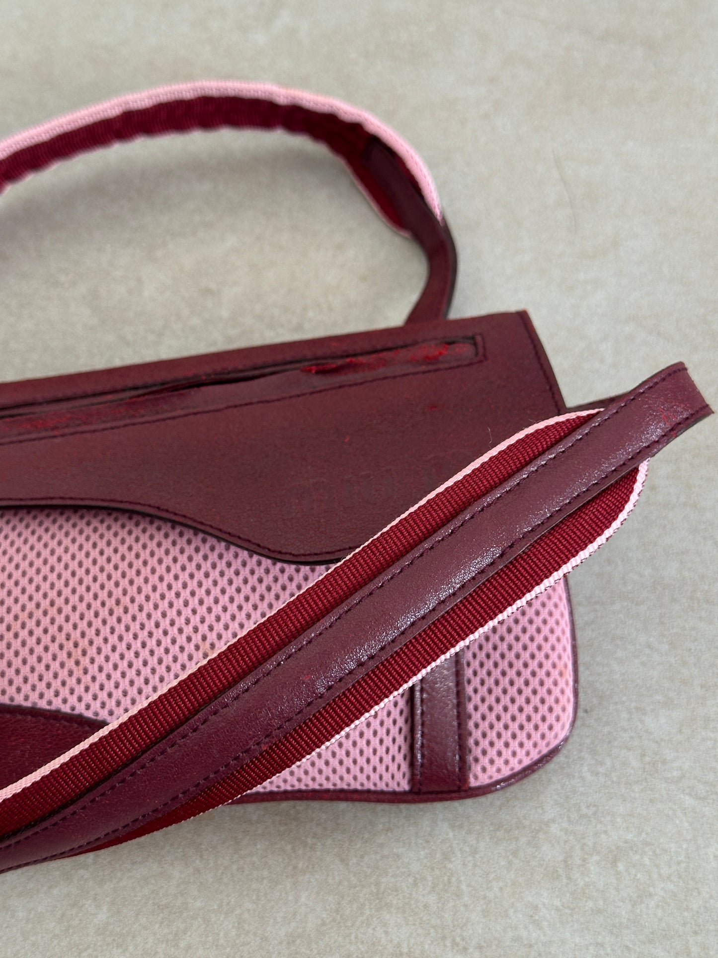 miu miu ss 2000 mesh + leather shoulder bag