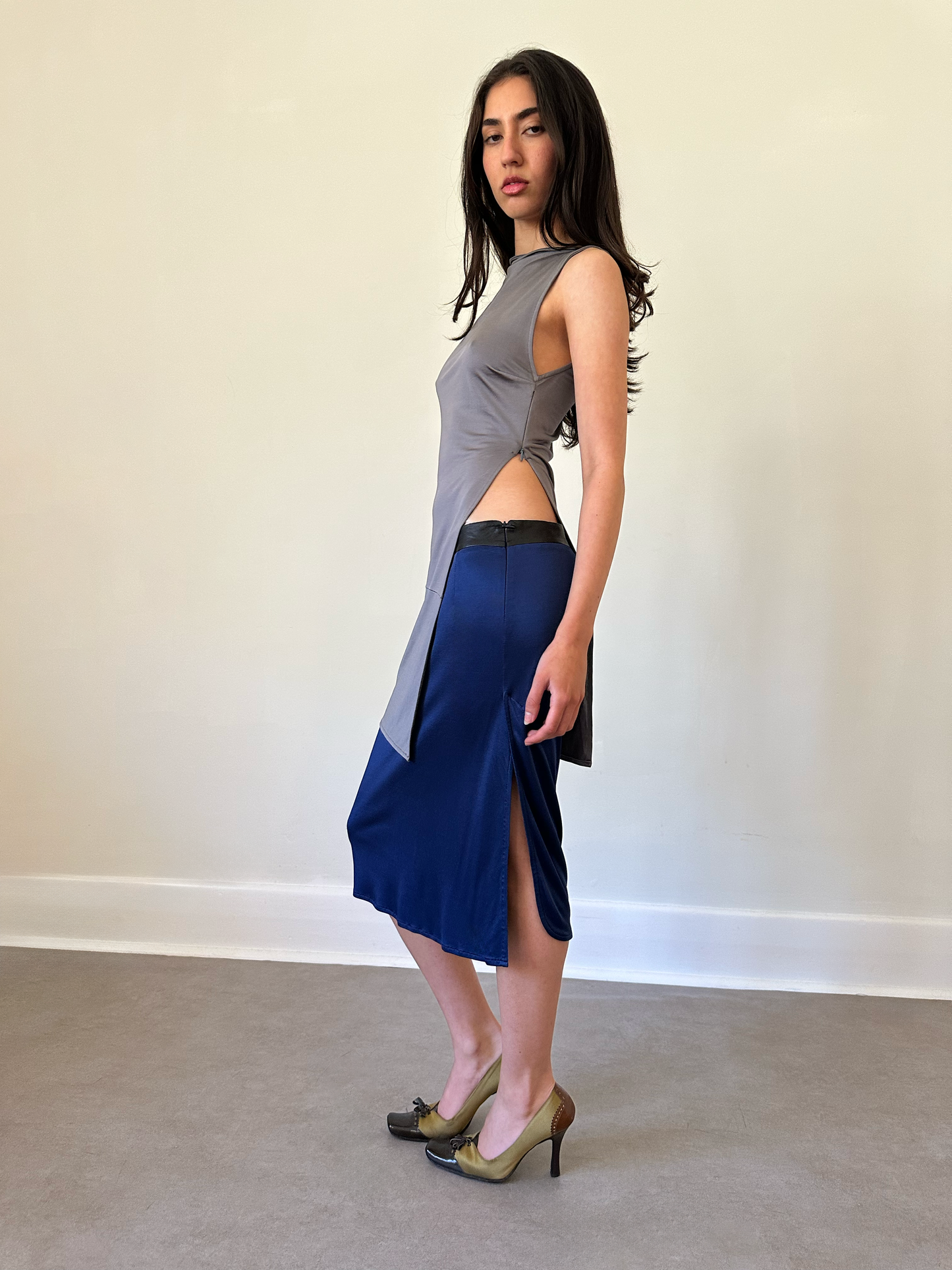 costume national grey tunic top