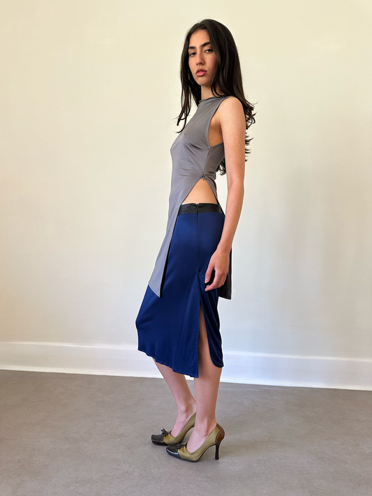 costume national grey tunic top