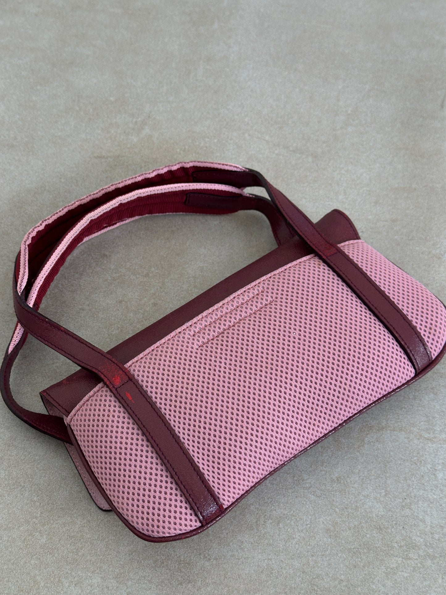 miu miu ss 2000 mesh + leather shoulder bag