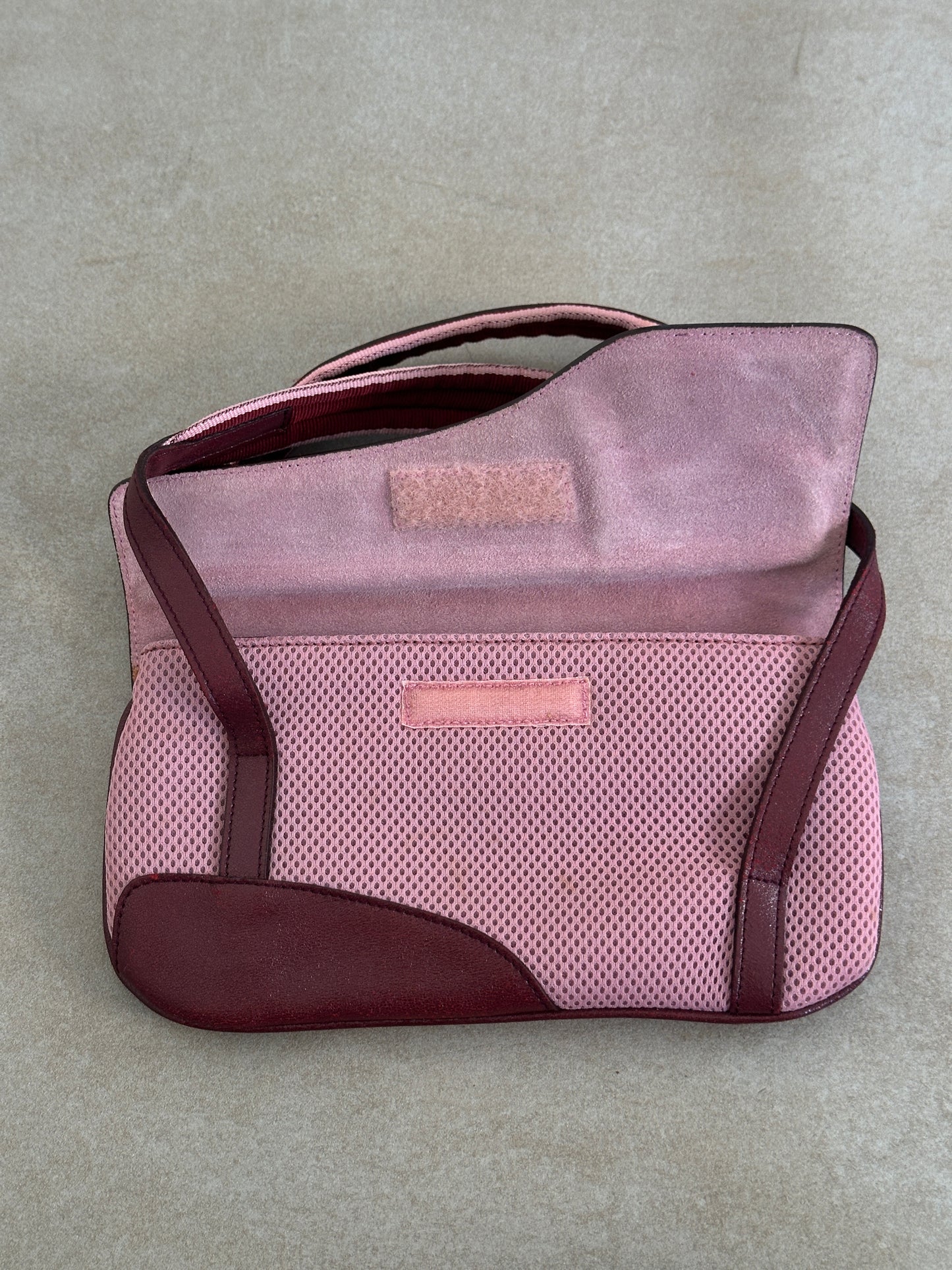 miu miu ss 2000 mesh + leather shoulder bag