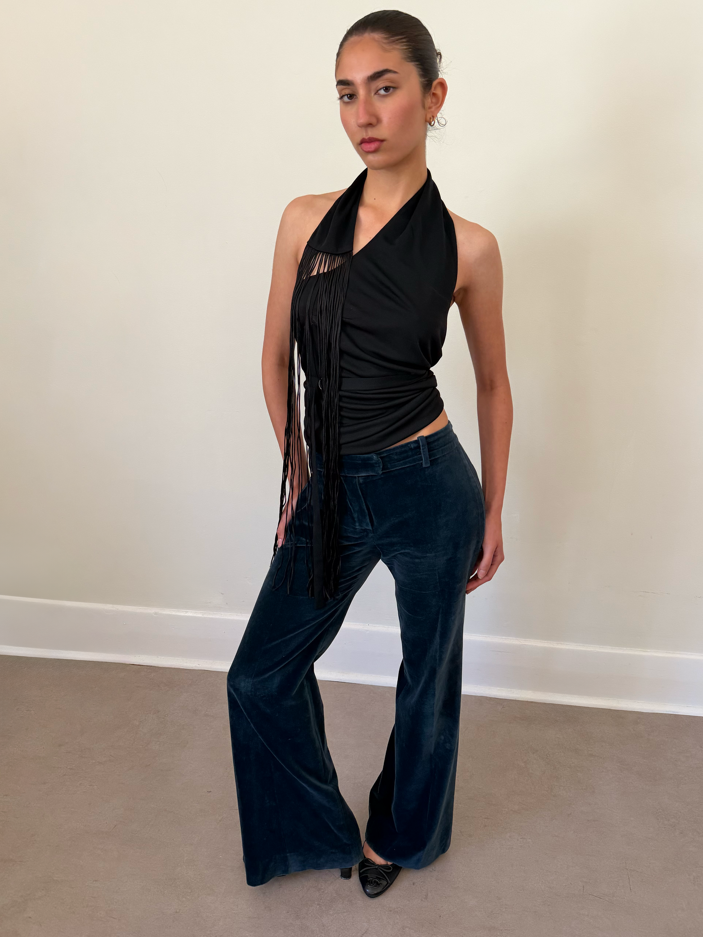 chloé fall 2004 velour bootcut pants