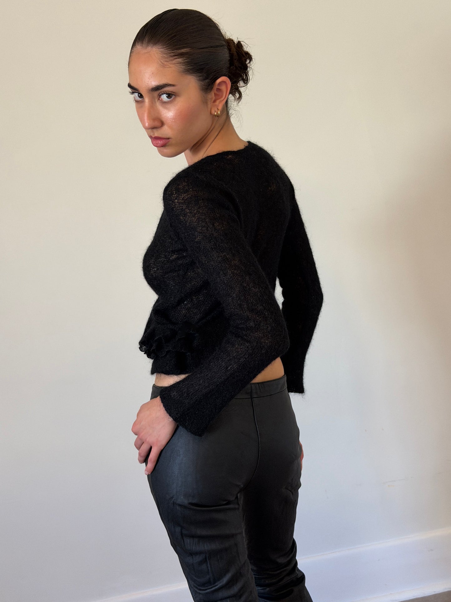 vintage wool ruffle top