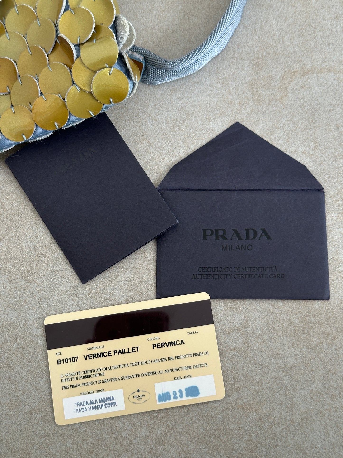 (rare) prada ss 2000 gold disc bag