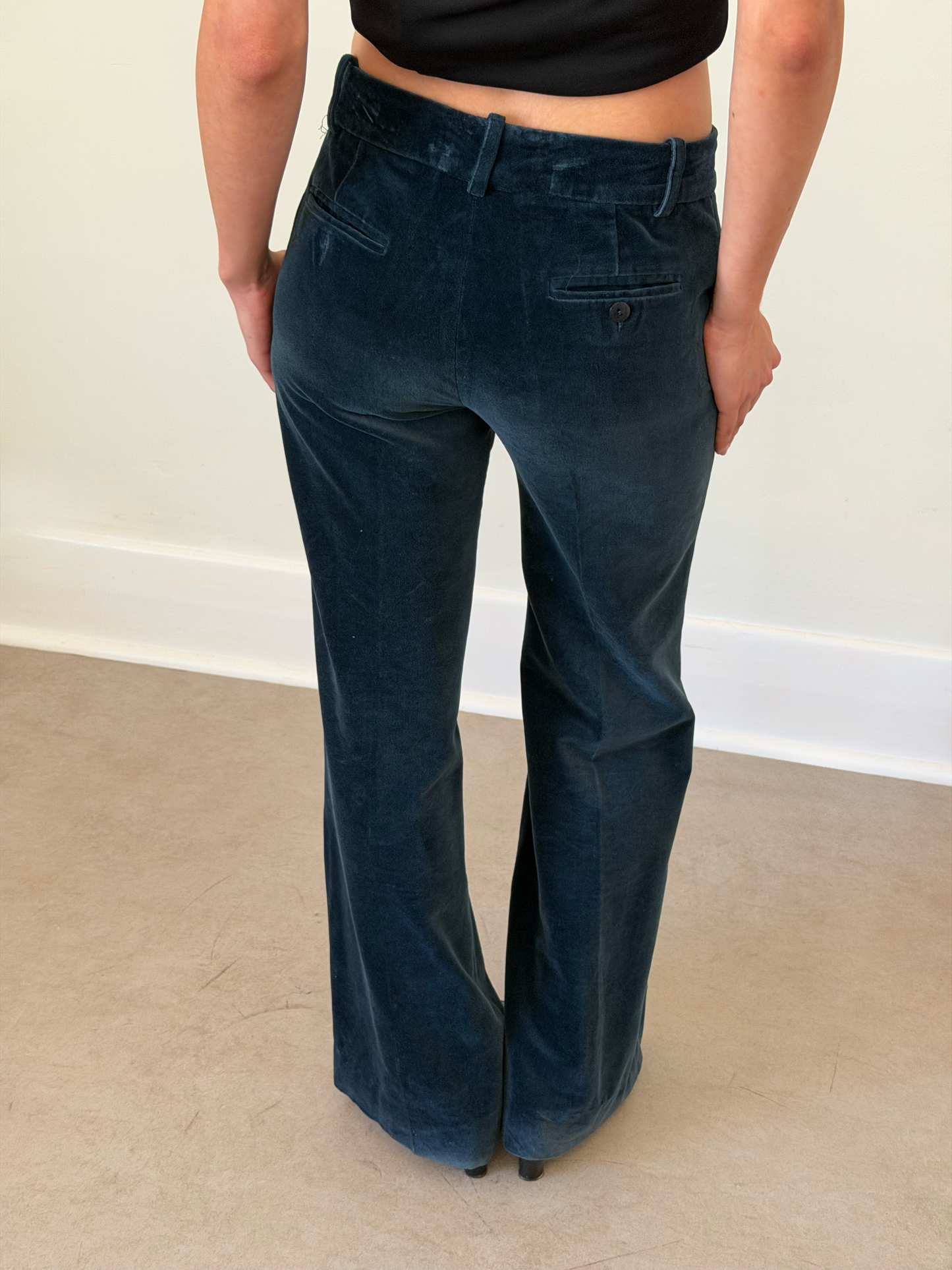 chloé fall 2004 velour bootcut pants
