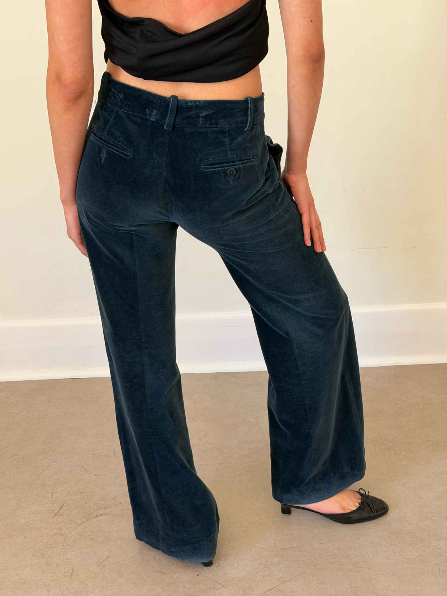 chloé fall 2004 velour bootcut pants