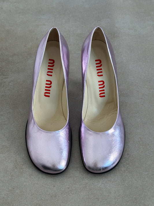 (rare) miu miu ss 1998 runway metallic heels