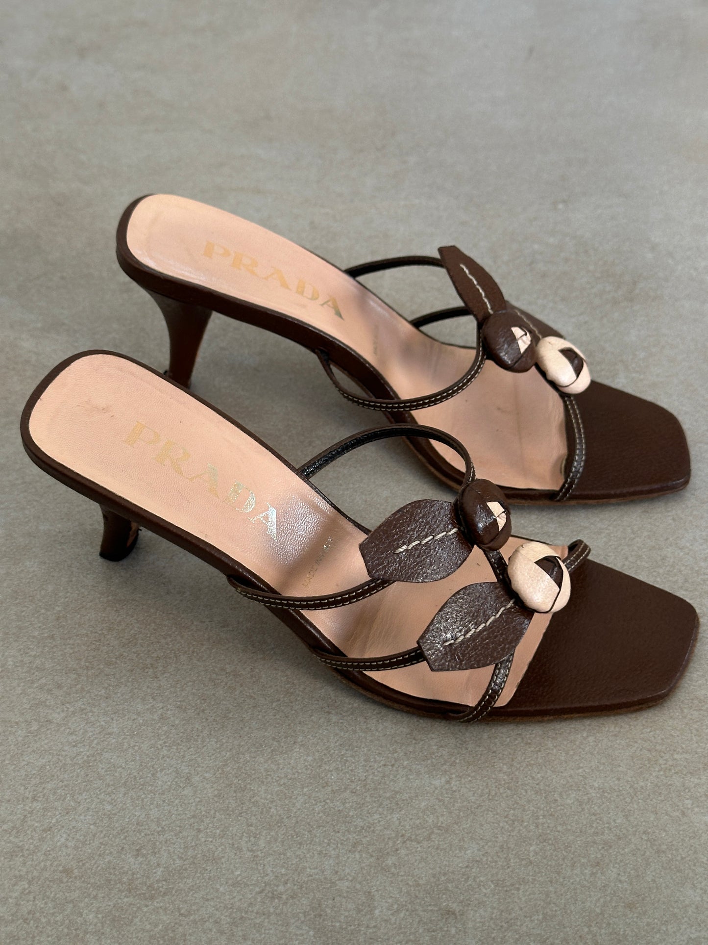 prada ss 1997 rose appliqué heels