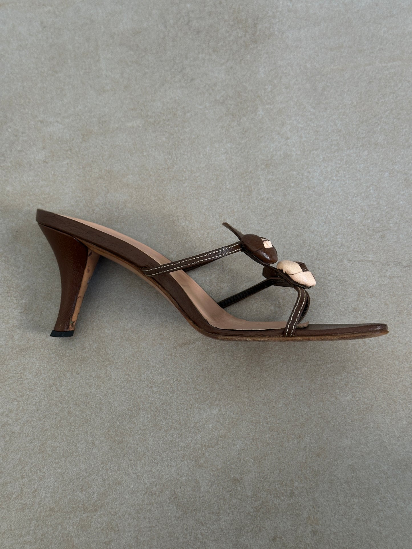 prada ss 1997 rose appliqué heels