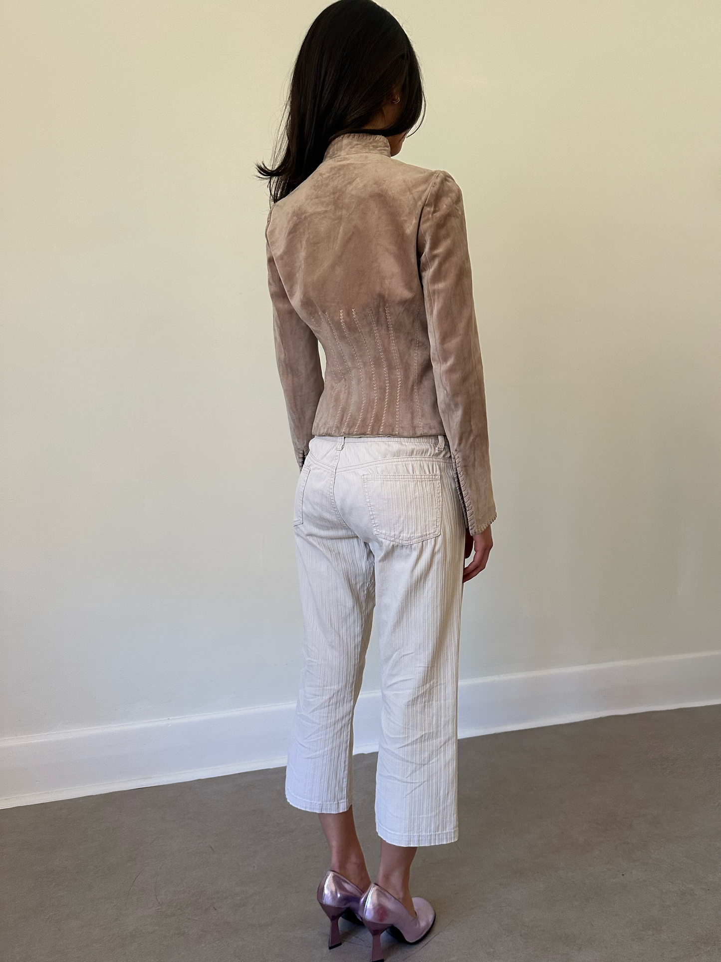 2000s cream capri pants