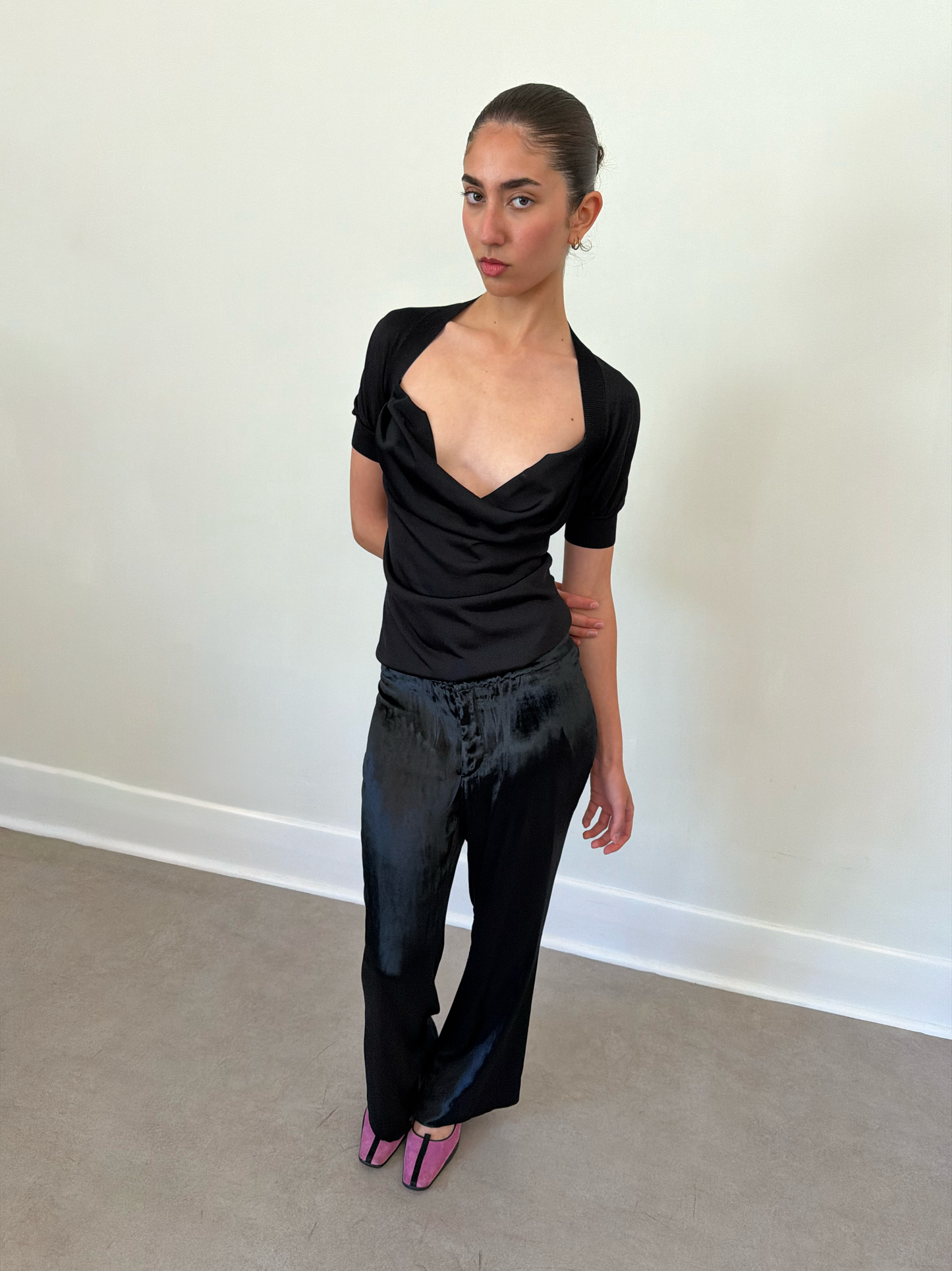2000s alexander mcqueen draped knit top