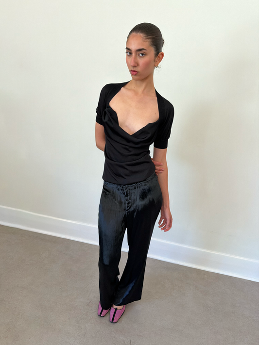 2000s alexander mcqueen draped knit top