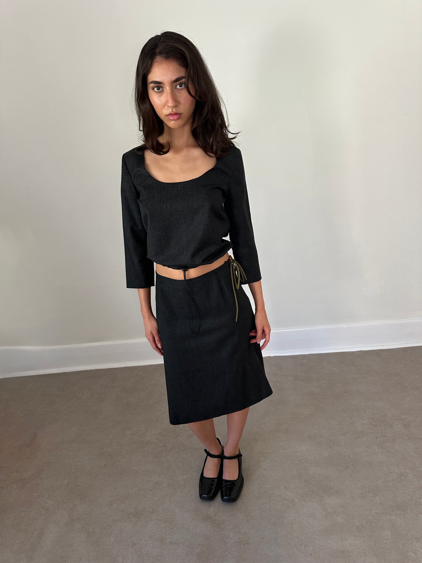 miu miu fw 1999 grey two-piece set