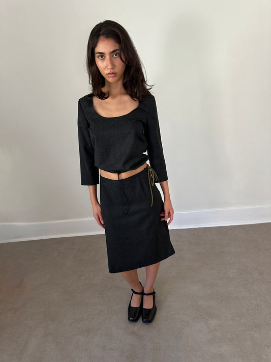 miu miu fw 1999 grey two-piece set