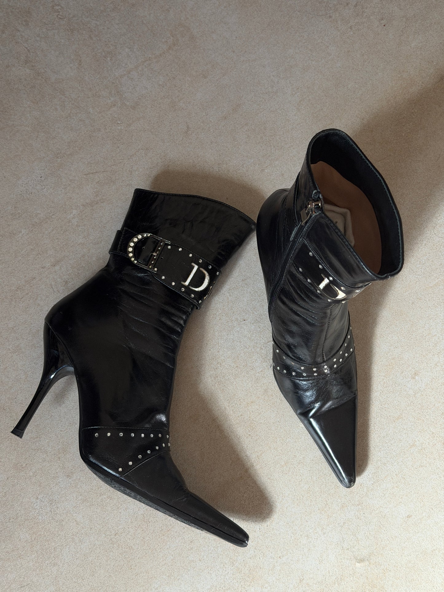 dior fall winter 2003 leather boots