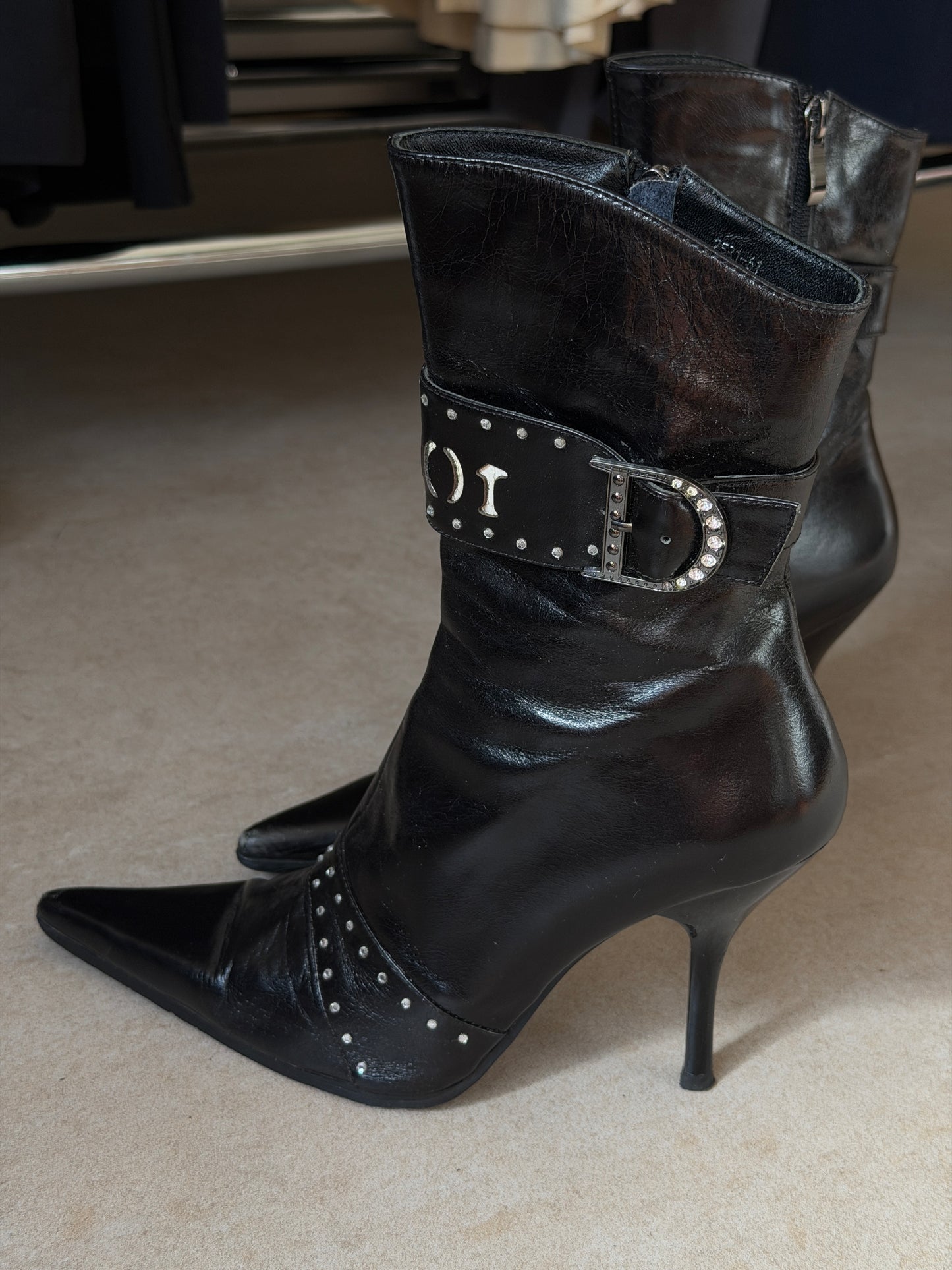 dior fall winter 2003 leather boots